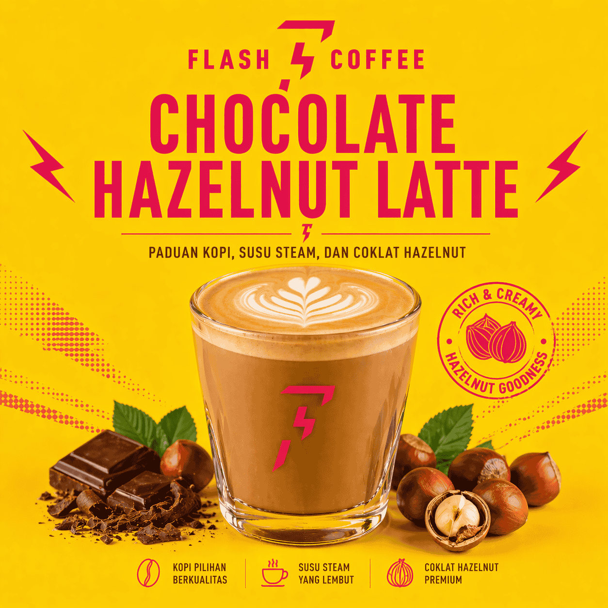 Chocolate Hazelnut Latte Flash Coffee